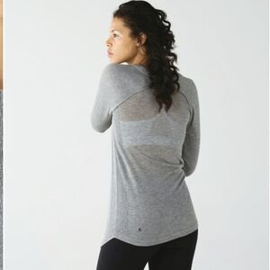 Lululemon Sunshine Coast Long Sleeve. Heathered Grey. Cashmere Blend. Knit. M.